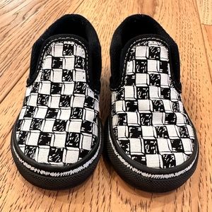 TODDLER •VANS•Slip-On Sketch Checkerboard Skate Shoe - Black/White•size 5c•NIB•